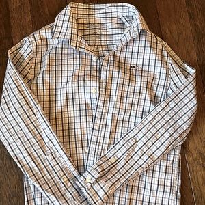 Performance vineyard vines long sleeve blue plaid M (10-12) boys dress shirt